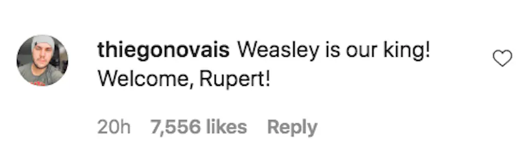 An Instagram comment.