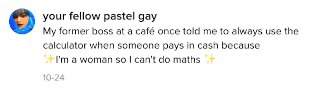 A TikTok comment.