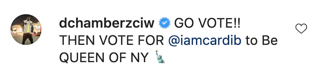 An image on Instagram comment. 