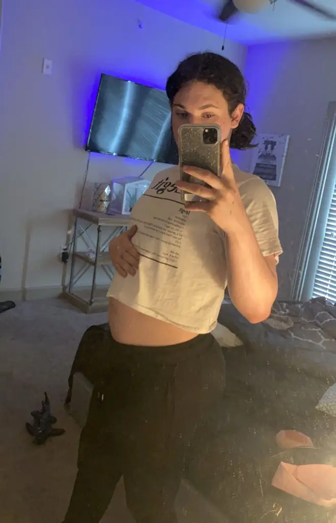 A woman with a baby bump.