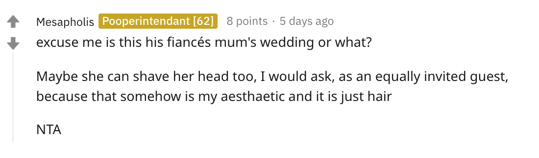 A Reddit comment.