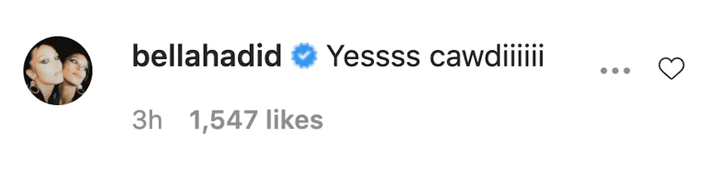 An image on Instagram comment. 