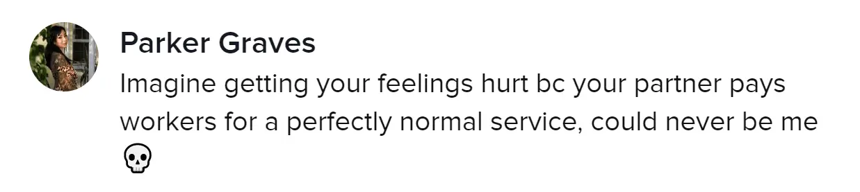 An image of a TikTok comment. 