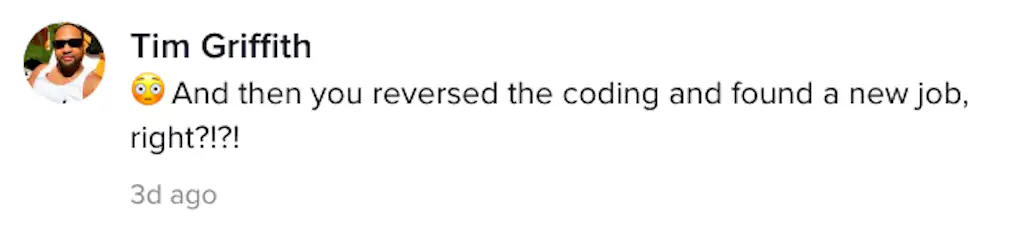 A TikTok comment.