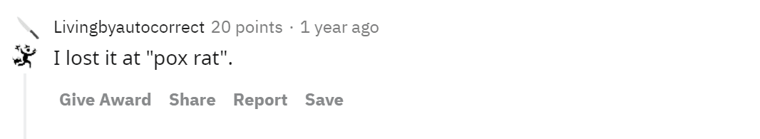 A Reddit comment.