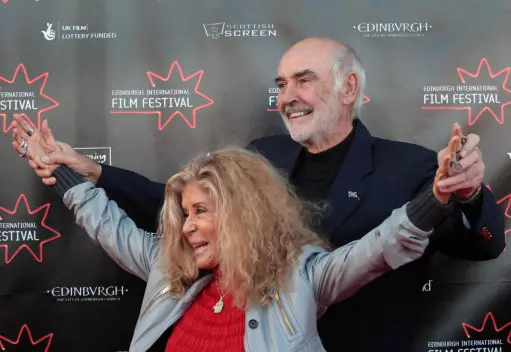 Sir Sean Connery and wife Micheline Roquebrune arrive for the Edinburgh Festival in 2009.