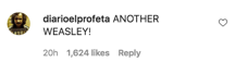 An Instagram comment.