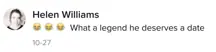 A TikTok comment.
