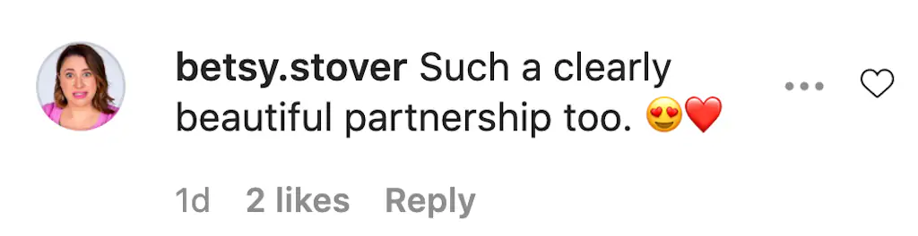 An Instagram comment. 