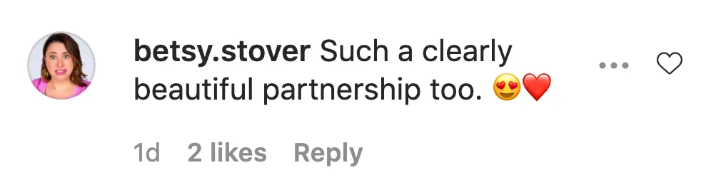 An Instagram comment. 