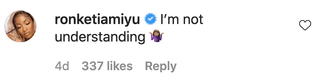An Instagram comment.