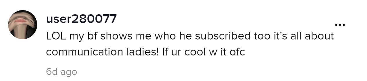 An image of a TikTok comment.