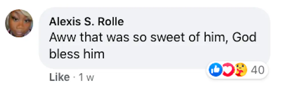 A Facebook comment.