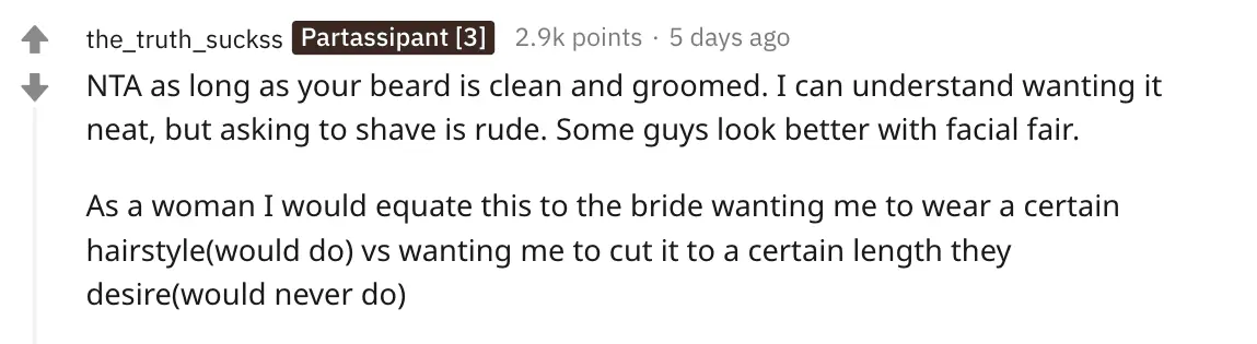 A Reddit comment.
