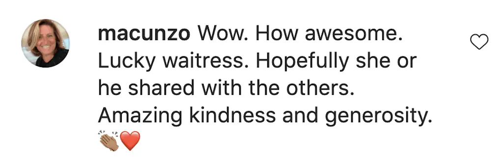 An Instagram comment.