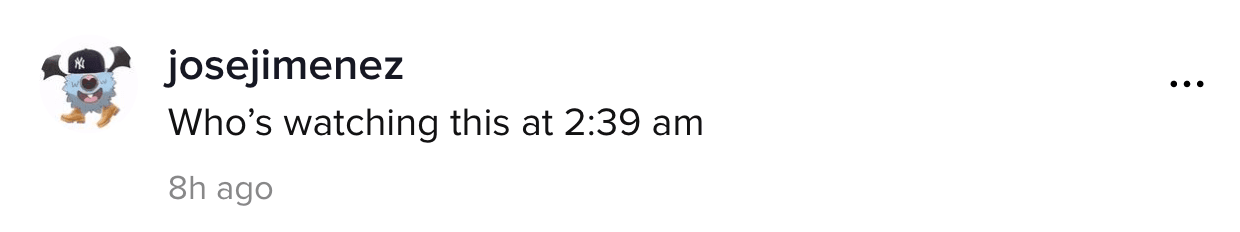 A TikTok comment.