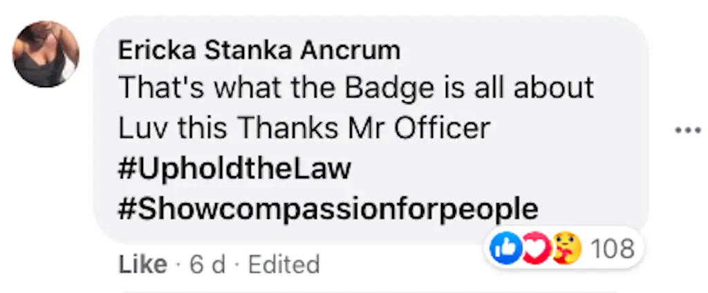 A Facebook comment.
