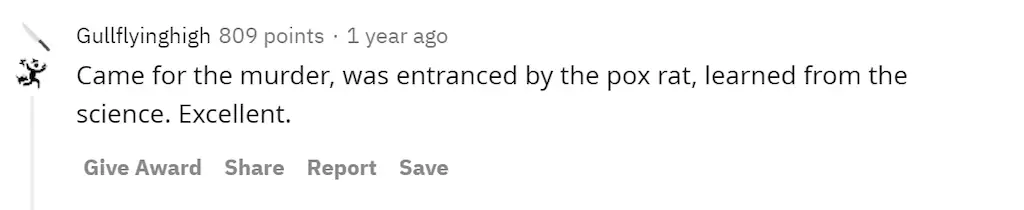 A Reddit comment.