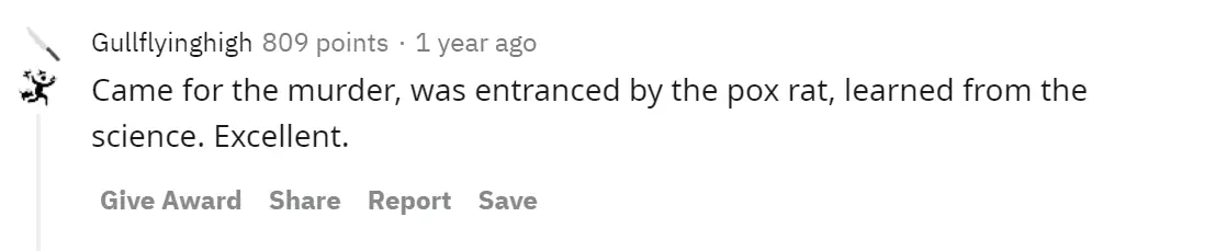 A Reddit comment.