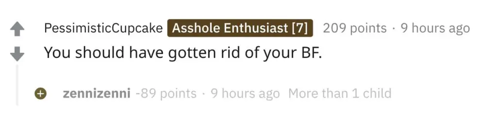 A Reddit comment.