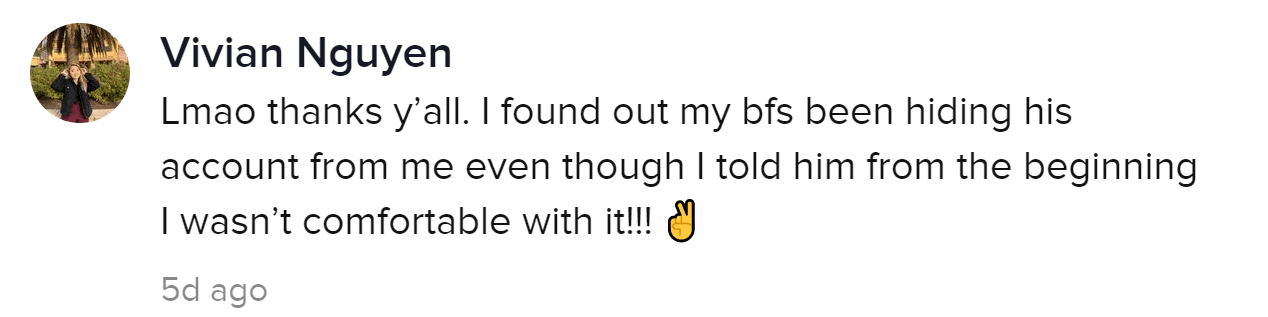 A TikTok comment.