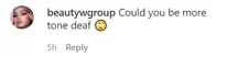 Instagram comment