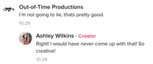A TikTok comment.