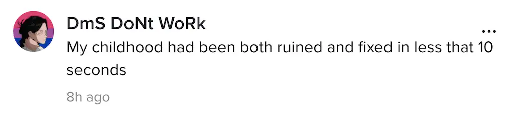 A TikTok comment.