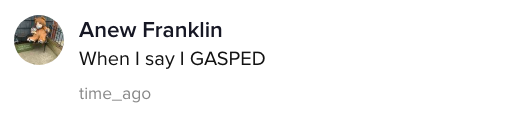A TikTok comment.