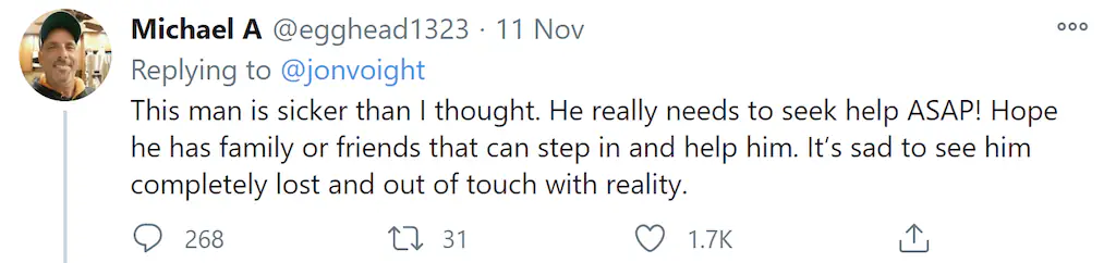A Twitter comment.