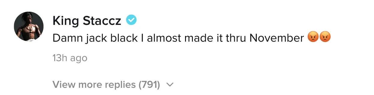 A TikTok comment.