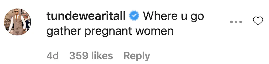 An Instagram comment.