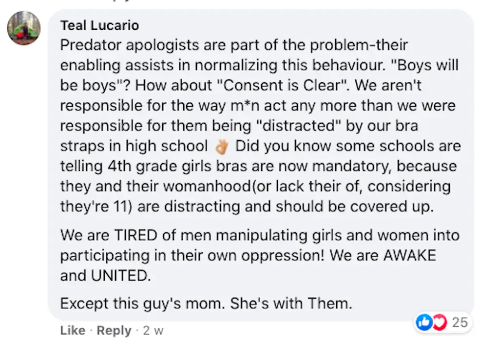 A Facebook comment.