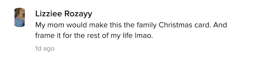 An image of a TikTok comment. 