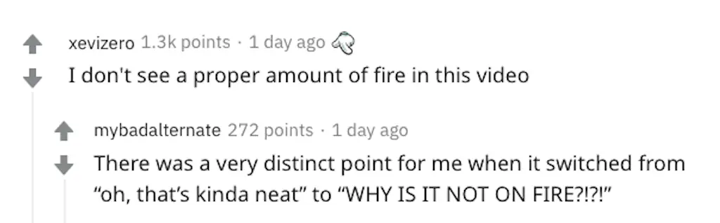 Reddit comments.