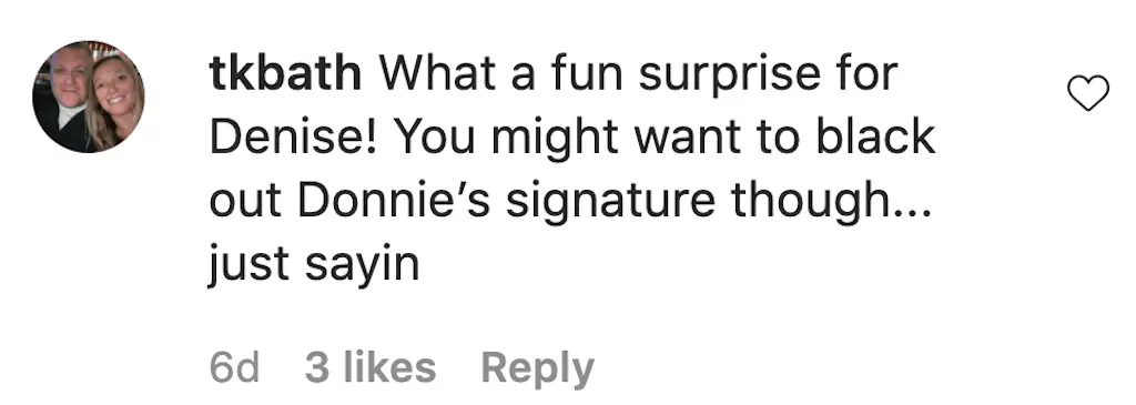 An Instagram comment.