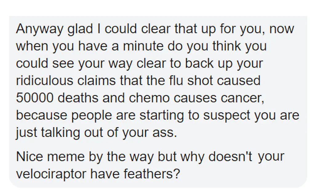 A Facebook comment. 