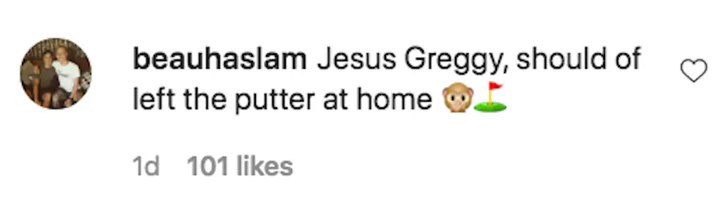 An Instagram comment.