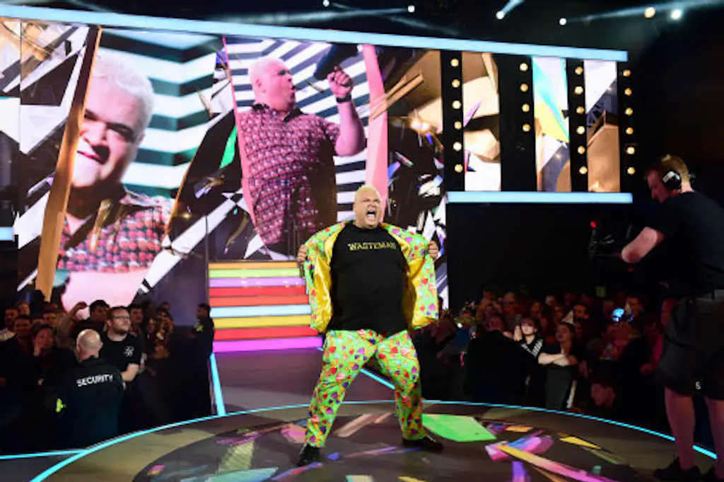 Colin Newell aka Heavy D is seen entering the Celebrity Big Brother house.