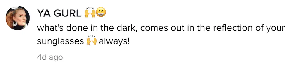A TikTok comment. 