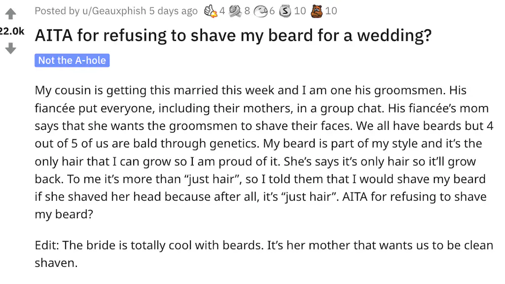 A Reddit post.