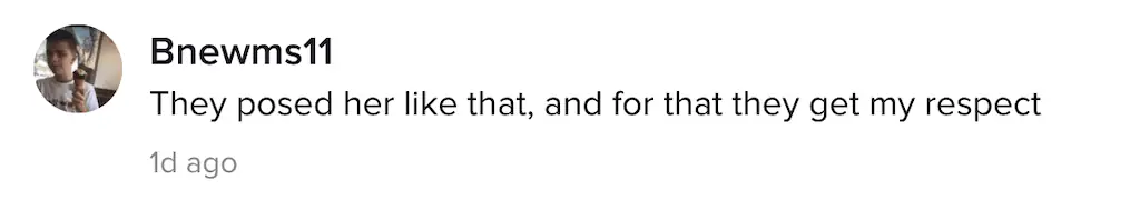 An image of a TikTok comment. 