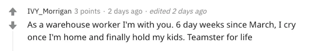 A Reddit comment.