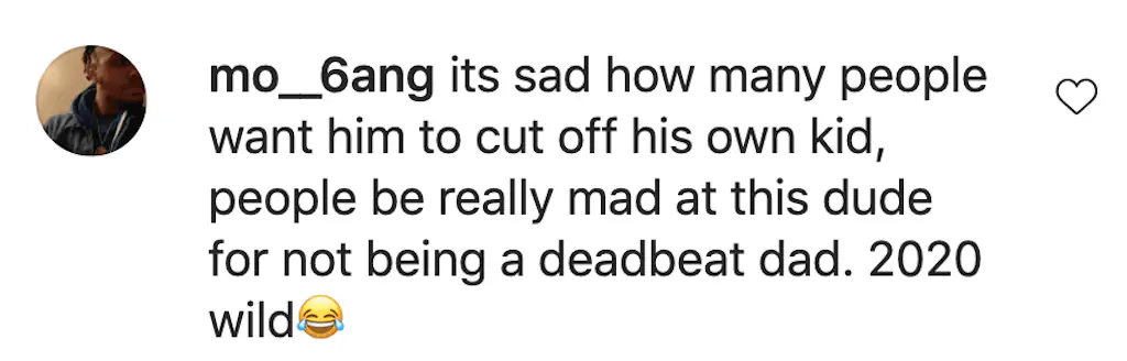 An Instagram comment. 
