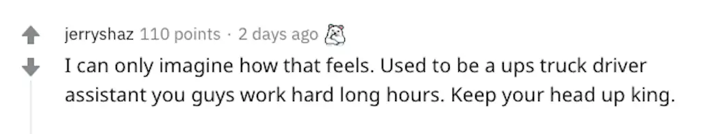 A Reddit comment.