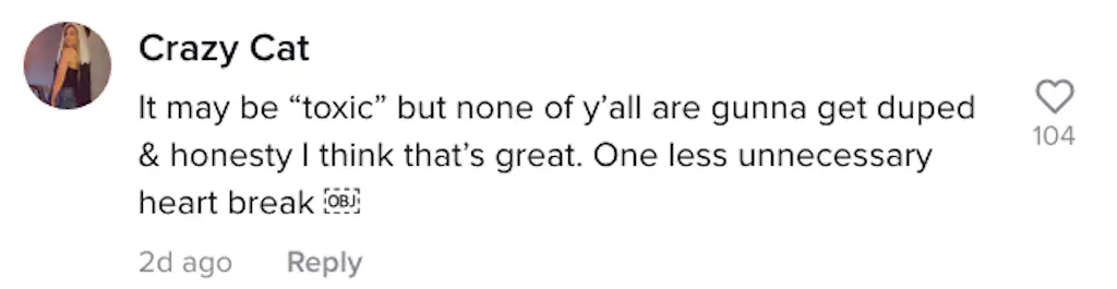 A TikTok comment.