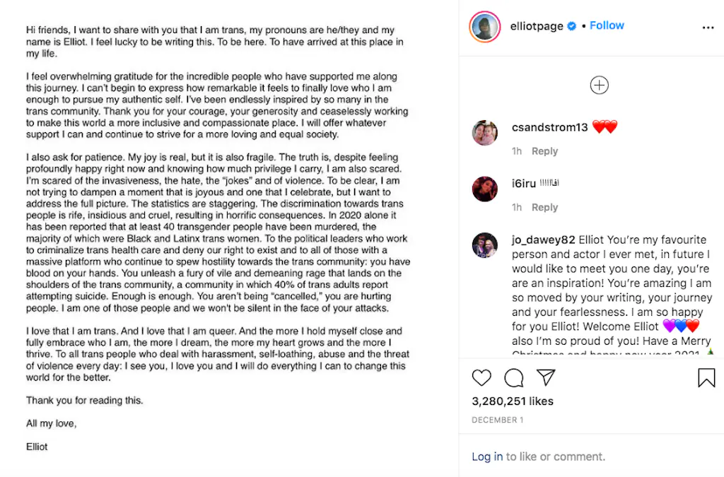 An Instagram post. 