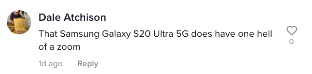 A TikTok comment.