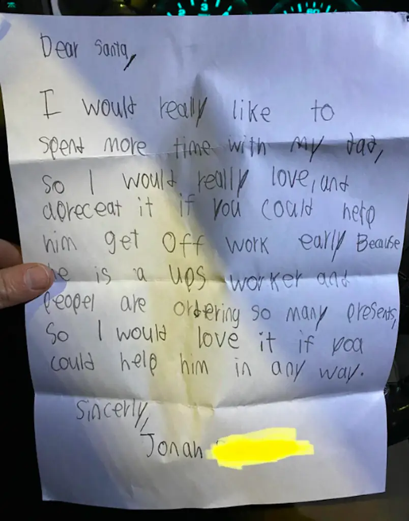 A letter to Santa.