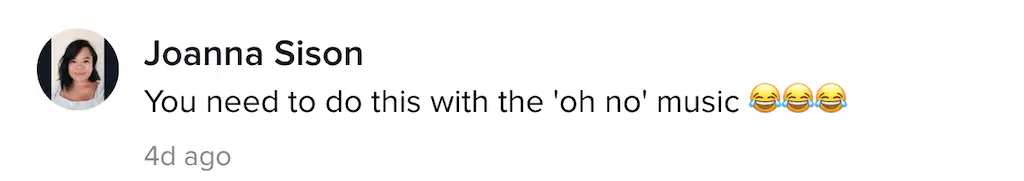 A TikTok comment.